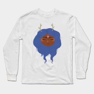 Deer Girl Illustration Long Sleeve T-Shirt